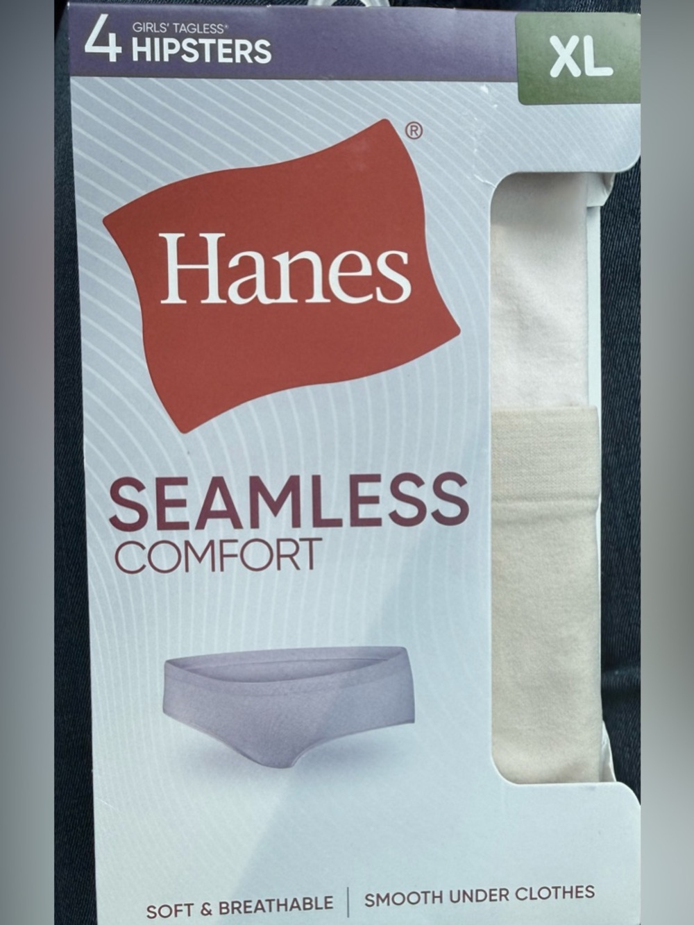 Hanes girls seamless 4pk (Body Beige & Body Blush) hipster XL (14-16)